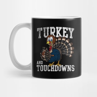 Thanksgiving Football Turkey And Touchdowns Mug